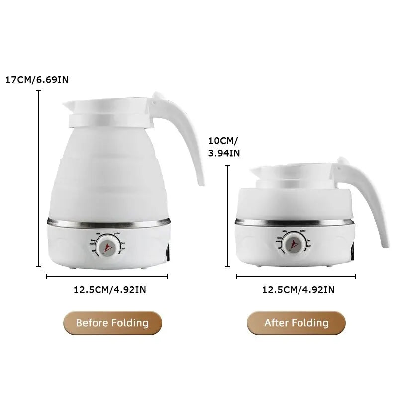 Collapsible Electric Kettle Portable Travel Silicone Fast Boil BPA Free