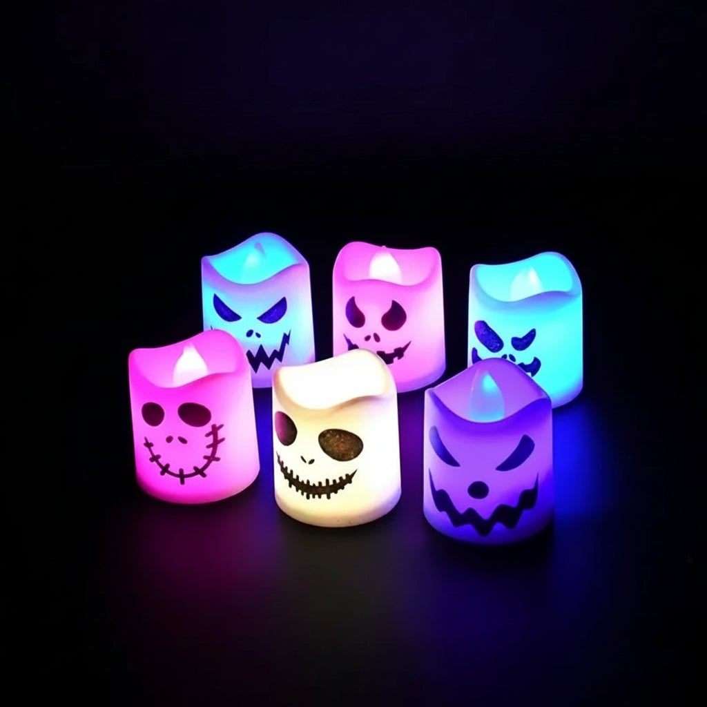 LED ρεσώ Halloween με εναλλαγή χρωμάτων και τρομακτικές φατσούλες