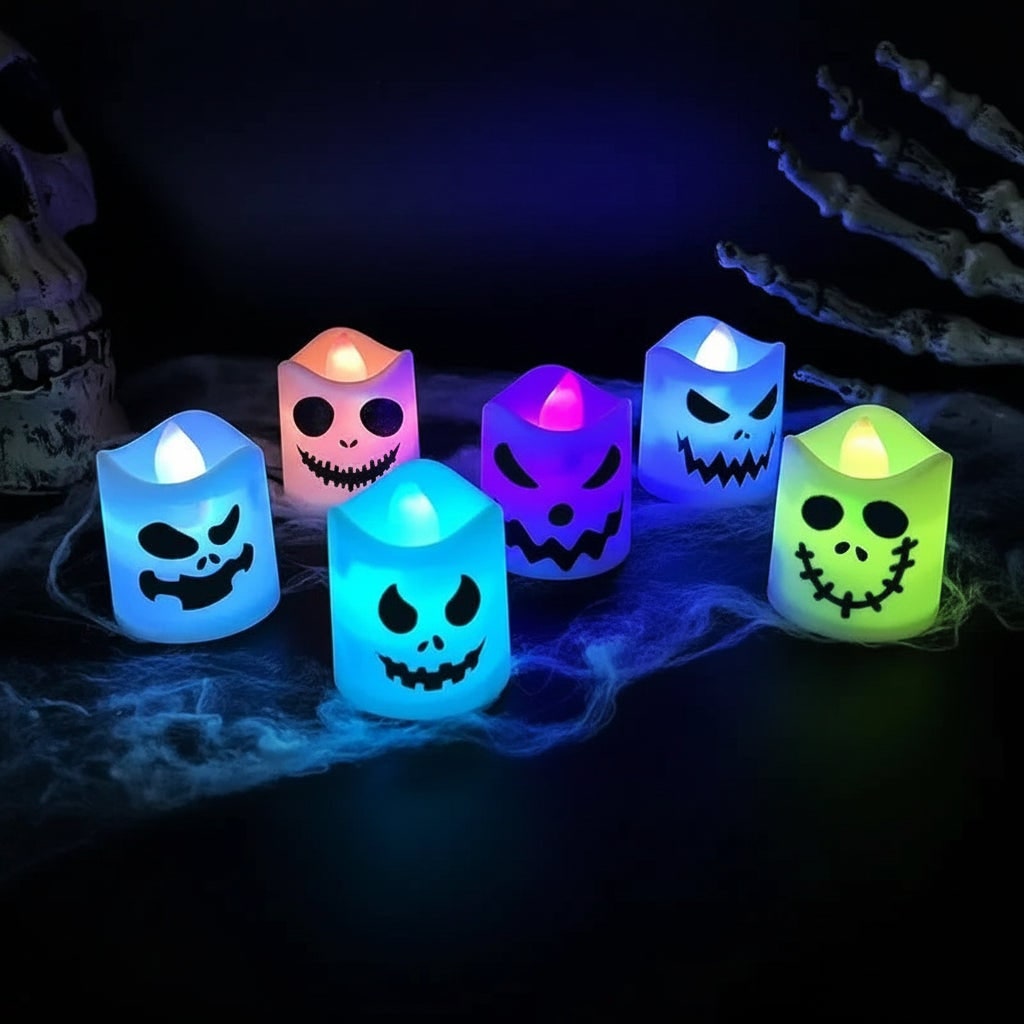 LED ρεσώ Halloween με εναλλαγή χρωμάτων και τρομακτικές φατσούλες