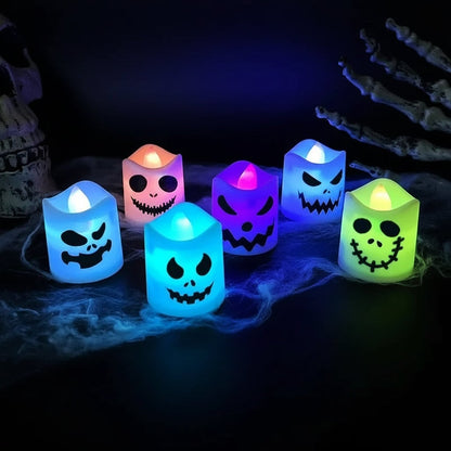 LED ρεσώ Halloween με εναλλαγή χρωμάτων και τρομακτικές φατσούλες
