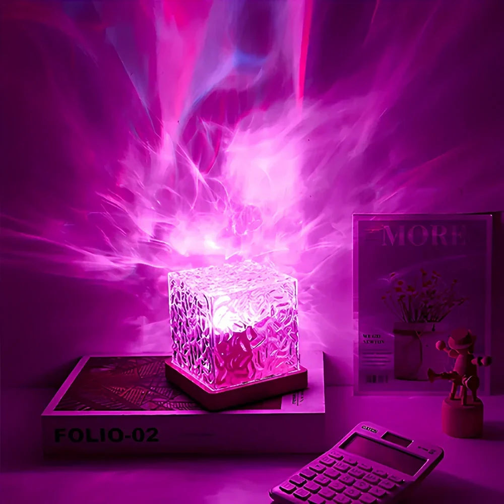 Colour Changing LED Cube Lamp with Prism Glow