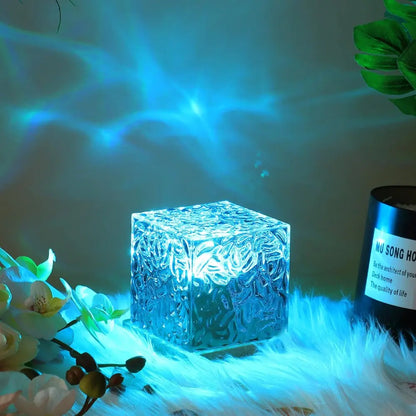 Colour Changing LED Cube Lamp with Prism Glow