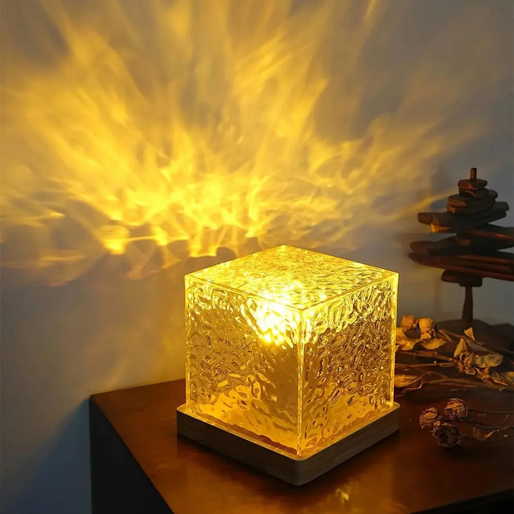 Colour Changing LED Cube Lamp with Prism Glow