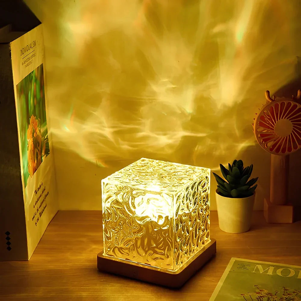 Colour Changing LED Cube Lamp with Prism Glow