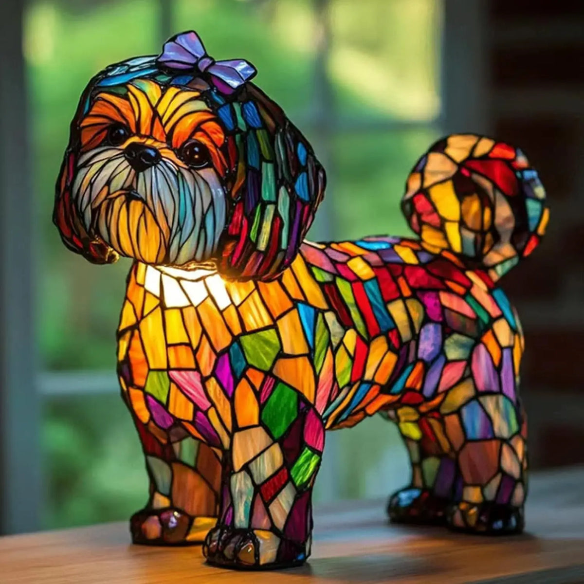 Colourful Dog Decorative Table Lamp Ambient E14 Lighting