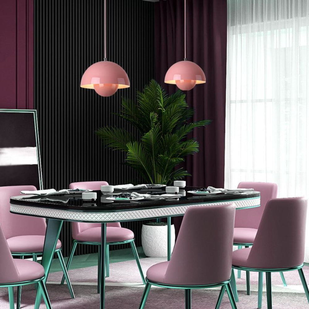 Colourful Half Moon Pendant Light Adjustable Hanging Ceiling Fixture