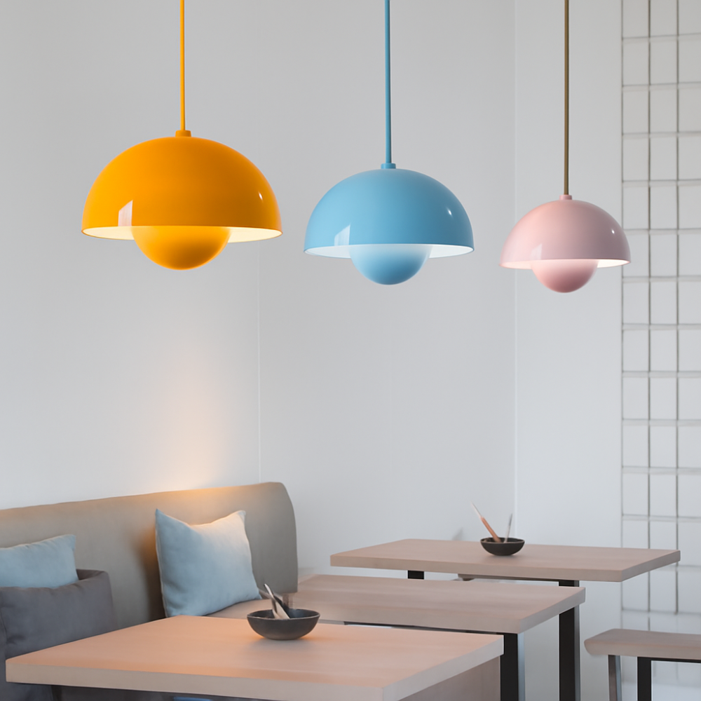 Colourful Half Moon Pendant Light Adjustable Hanging Ceiling Fixture