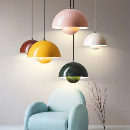 Colourful Half Moon Pendant Light Adjustable Hanging Ceiling Fixture