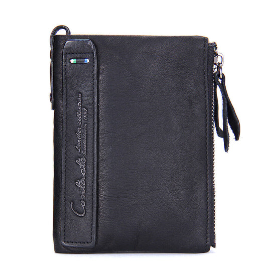 Compact Double Zipper Wallet for Women Slim Card Holder Coin Purse Small Zipper Wallet