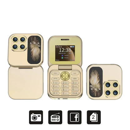 Compact Flip Phone Dual SIM Portable Mobile Device