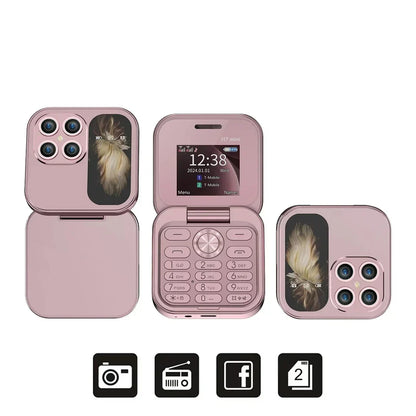 Compact Flip Phone Dual SIM Portable Mobile Device