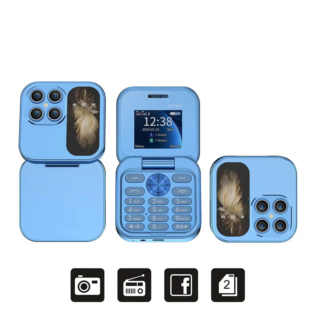 Compact Flip Phone Dual SIM Portable Mobile Device