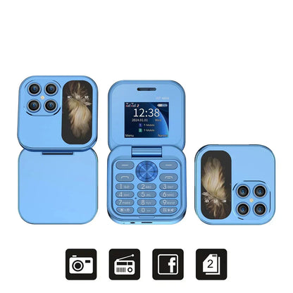 Compact Flip Phone Dual SIM Portable Mobile Device