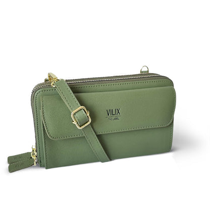 Compact Phone Purse Crossbody Wallet – Vegan Leather Mini Phone Holder for Everyday Essentials