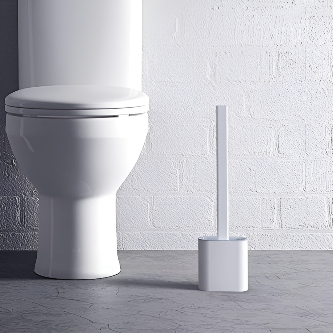 Kompakt toiletbørste med opbevaringsholder til badeværelset