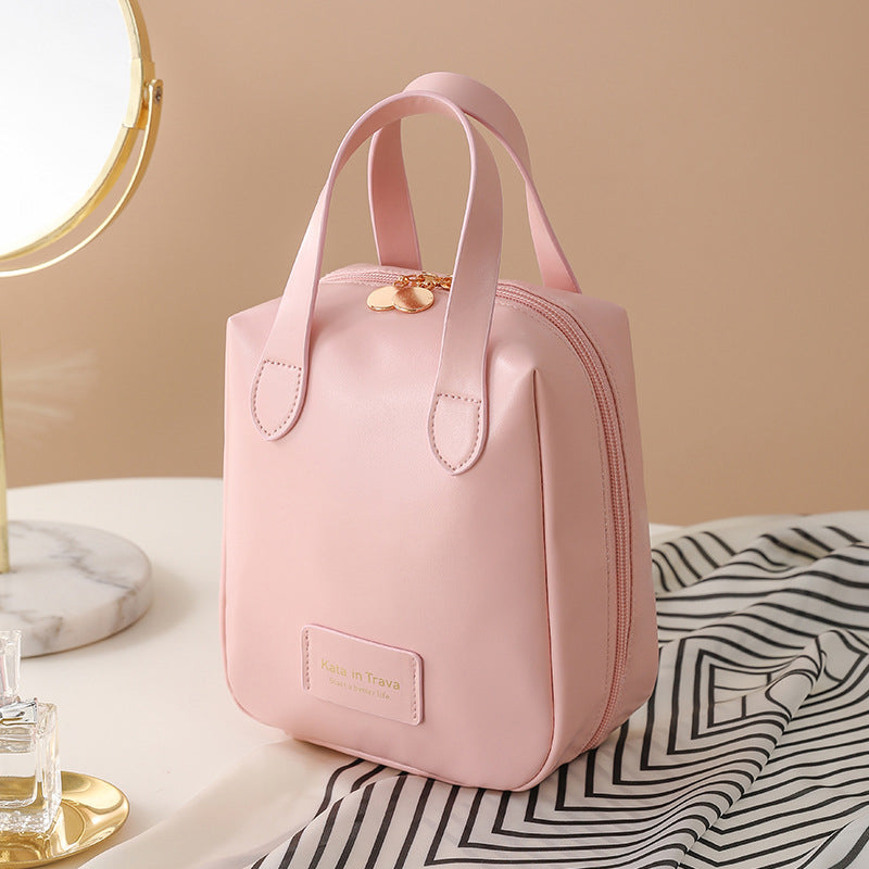 Compact Travel Toiletry Bag with Fold Out Design Portable Makeup Organizer Storage Pouch