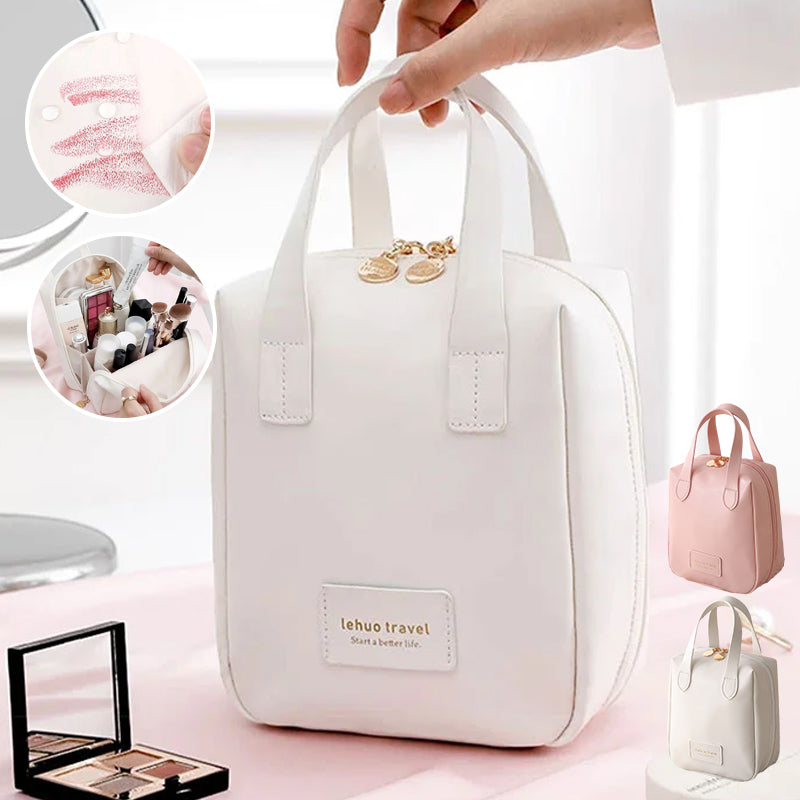 Compact Travel Toiletry Bag with Fold Out Design Portable Makeup Organizer Storage Pouch