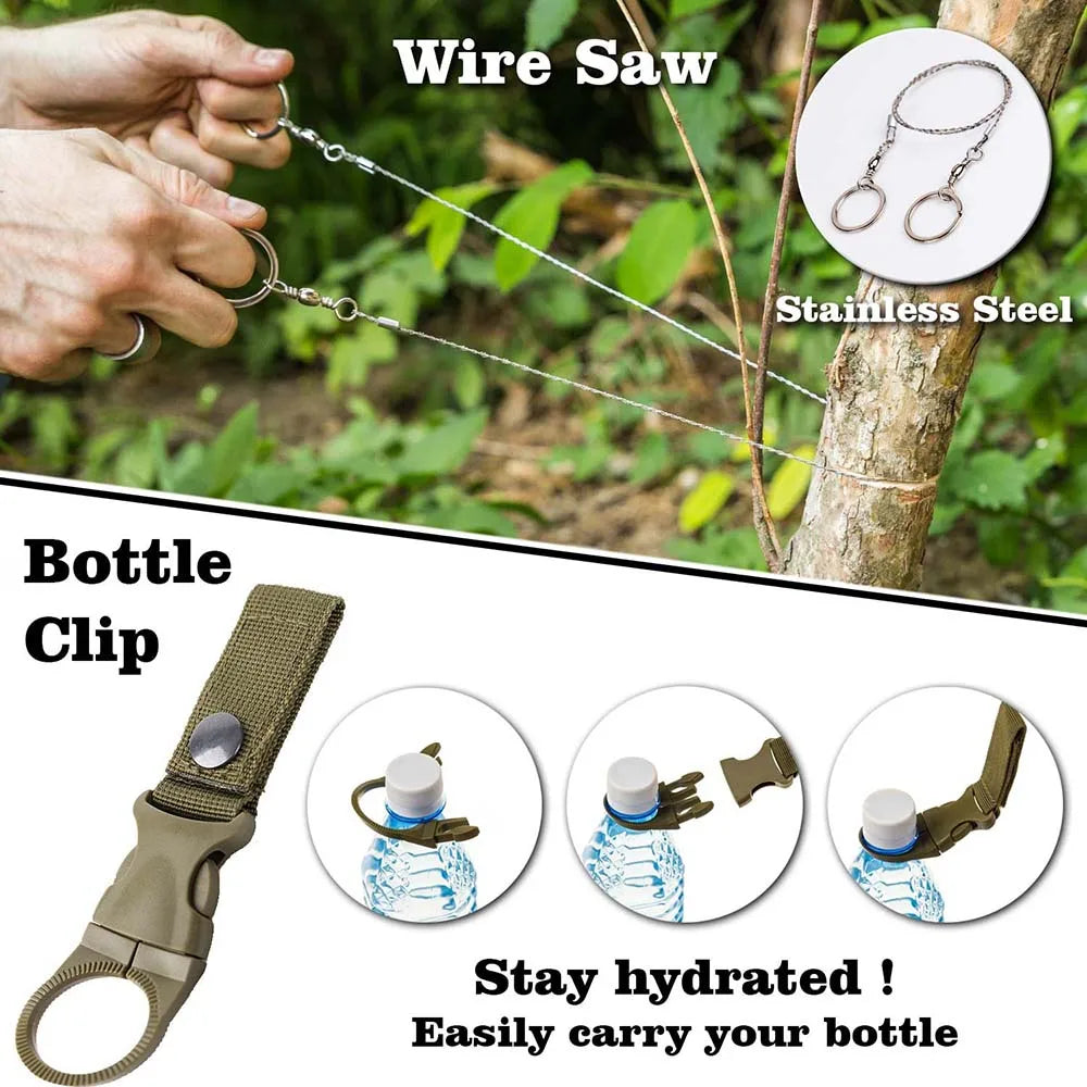 Complete First Aid & Survival Kit for Camping Hiking Emergency Outdoor Adventures