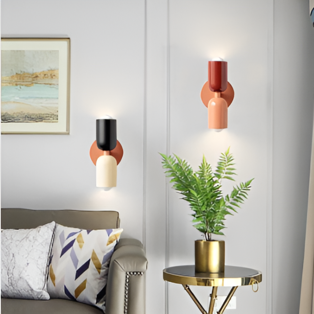 Lampada da parete LED contemporanea, doppia emissione luminosa, E27, illuminazione moderna per interni