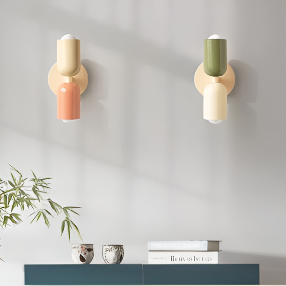 Lampada da parete LED contemporanea, doppia emissione luminosa, E27, illuminazione moderna per interni