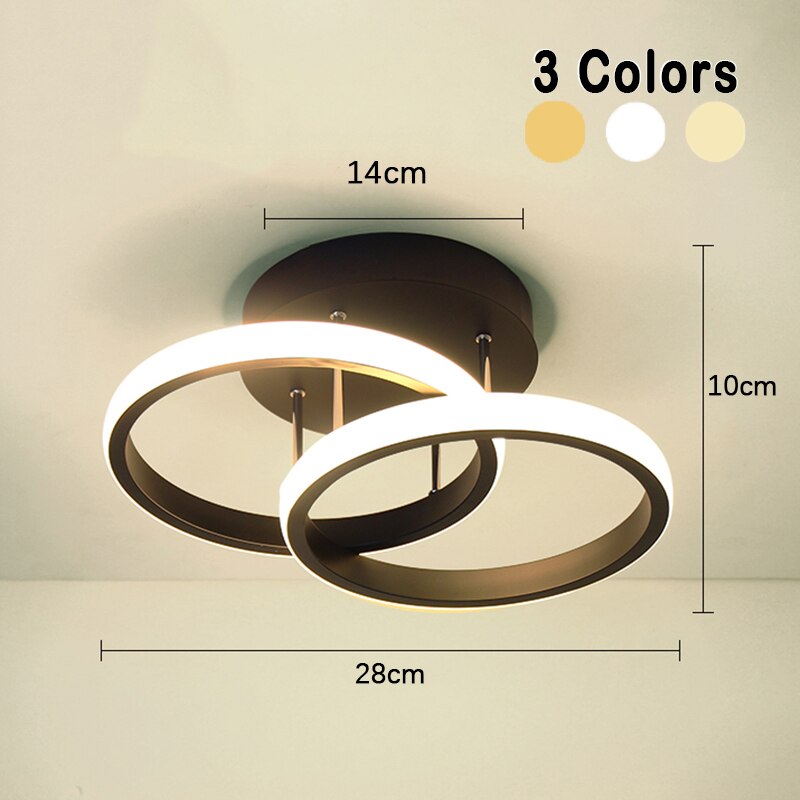 Contemporary Three Ring LED Ceiling Light Adjustable Remote Three Colour Interior Fixture