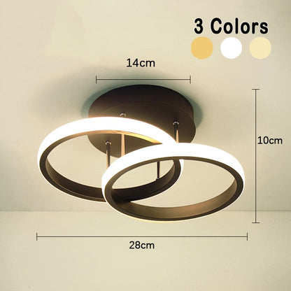 Contemporary Three Ring LED Ceiling Light Adjustable Remote Three Colour Interior Fixture
