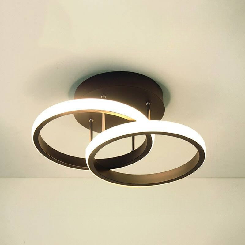 Contemporary Three Ring LED Ceiling Light Adjustable Remote Three Colour Interior Fixture