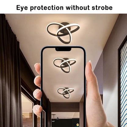 Contemporary Three Ring LED Ceiling Light Adjustable Remote Three Colour Interior Fixture