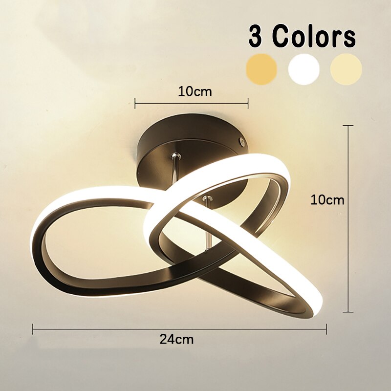 Contemporary Three Ring LED Ceiling Light Adjustable Remote Three Colour Interior Fixture
