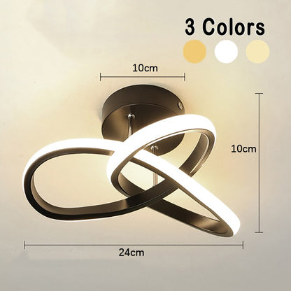 Contemporary Three Ring LED Ceiling Light Adjustable Remote Three Colour Interior Fixture