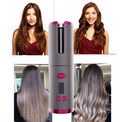 Cordless Automatic Hair Curler Rechargeable Ceramic Curling Iron
