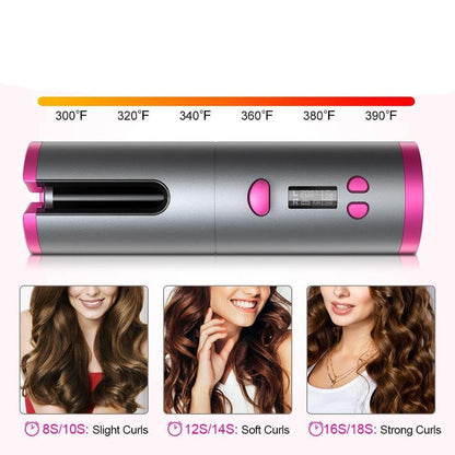 Cordless Automatic Hair Curler Rechargeable Ceramic Curling Iron