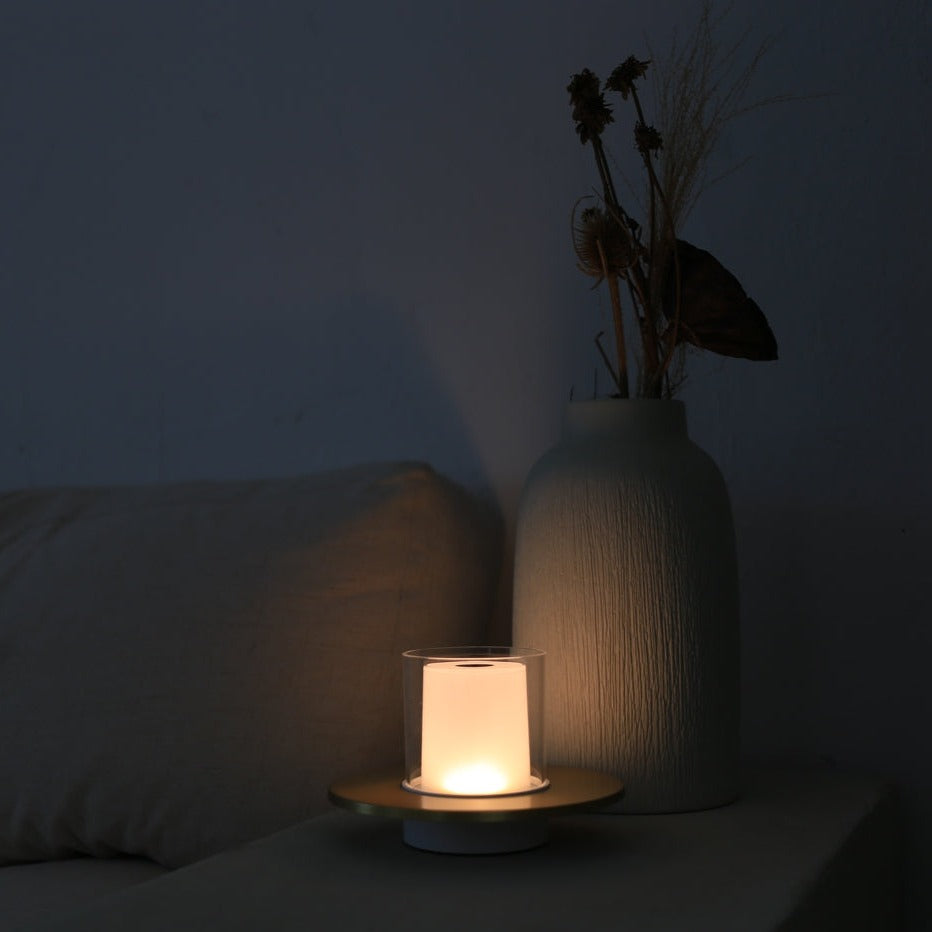 Cordless LED Candle Lamp Adjustable Brightness Table Lamp for Indoor Outdoor Ambient Lighting
