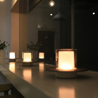 Cordless LED Candle Lamp Adjustable Brightness Table Lamp for Indoor Outdoor Ambient Lighting