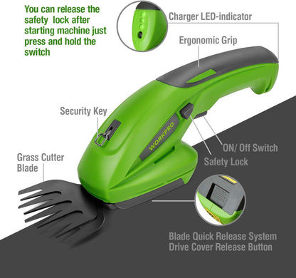 Cordless Lawn Trimmer Rechargeable Grass Edger Lightweight Adjustable Handle