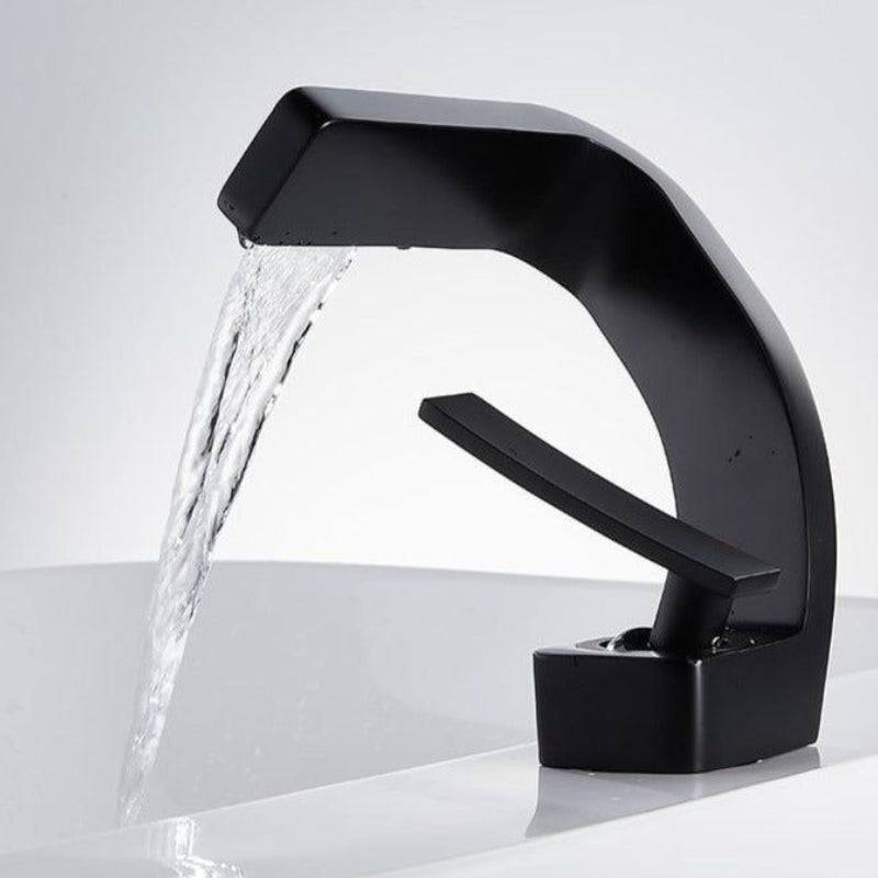 Curved Bathroom Sink Faucet Single Handle Modern Basin Mixer Tap