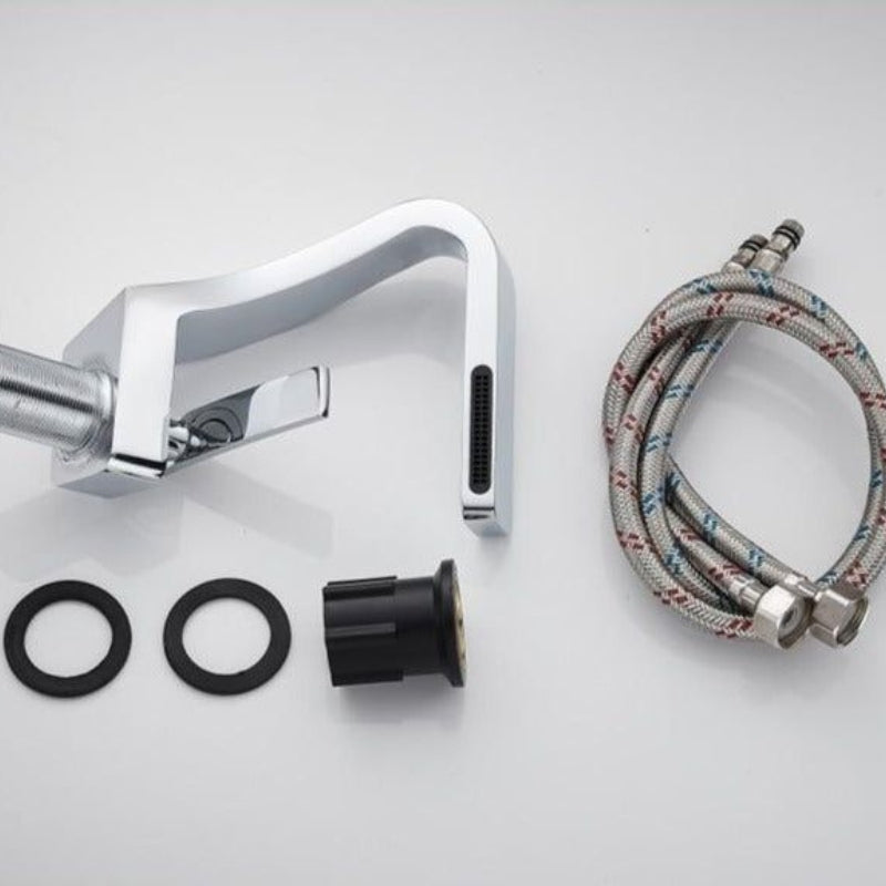 Curved Bathroom Sink Faucet Single Handle Modern Basin Mixer Tap