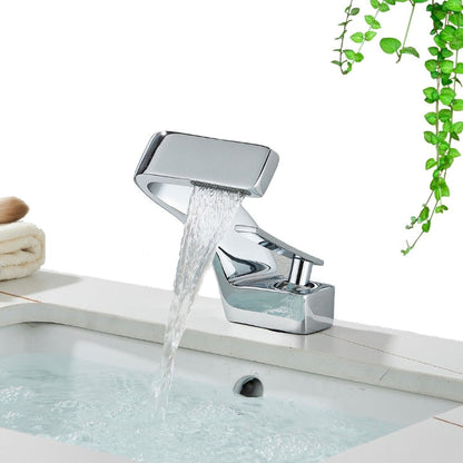 Curved Bathroom Sink Faucet Single Handle Modern Basin Mixer Tap