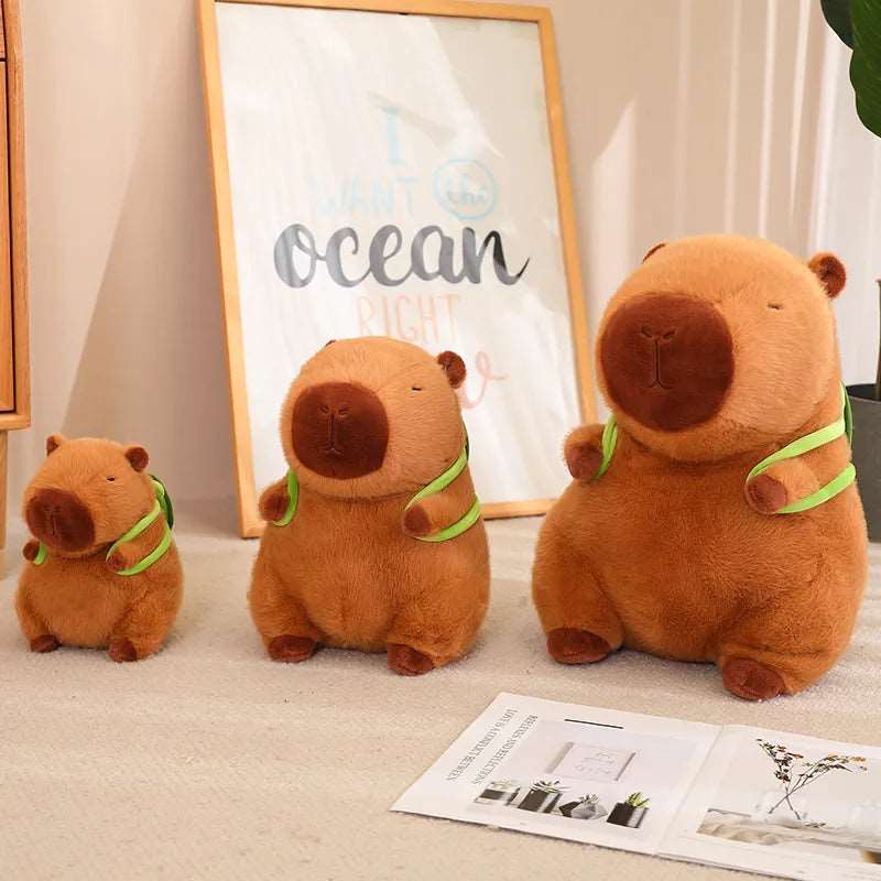 Cute Capybara Plush Toy Turtle Backpack Soft Stuffed Animal