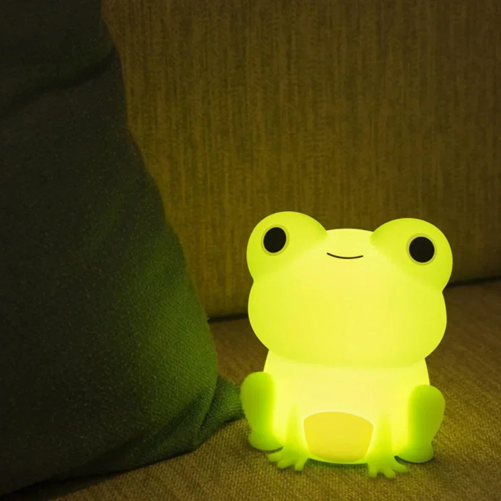 Cute Character Bedside Night Light Touch Control Rechargeable Three Level Lamp