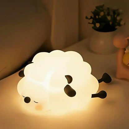 Cute Character Bedside Night Light Touch Control Rechargeable Three Level Lamp
