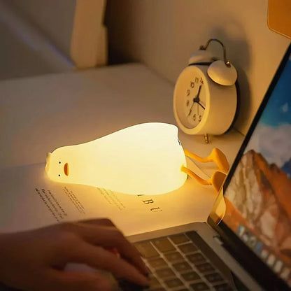 Cute Character Bedside Night Light Touch Control Rechargeable Three Level Lamp