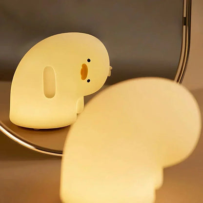 Cute Character Bedside Night Light Touch Control Rechargeable Three Level Lamp