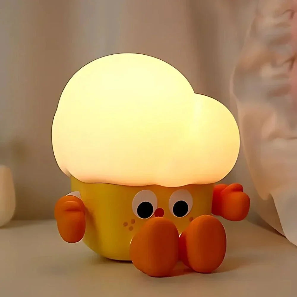 Cute Character Bedside Night Light Touch Control Rechargeable Three Level Lamp