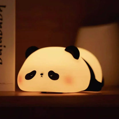 Cute Character Bedside Night Light Touch Control Rechargeable Three Level Lamp