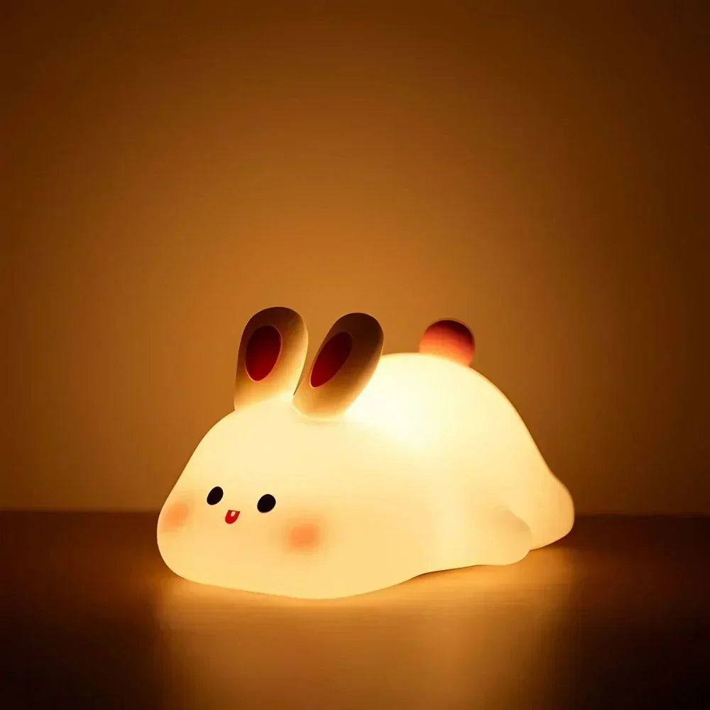 Cute Character Bedside Night Light Touch Control Rechargeable Three Level Lamp