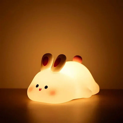 Cute Character Bedside Night Light Touch Control Rechargeable Three Level Lamp