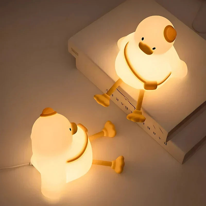 Cute Character Bedside Night Light Touch Control Rechargeable Three Level Lamp