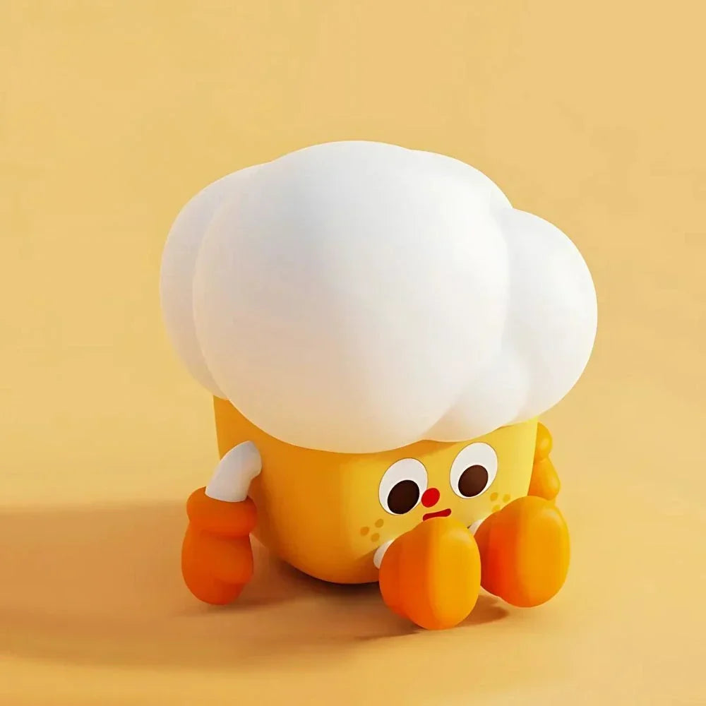 Cute Character Bedside Night Light Touch Control Rechargeable Three Level Lamp