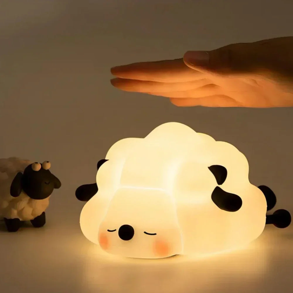 Cute Character Bedside Night Light Touch Control Rechargeable Three Level Lamp